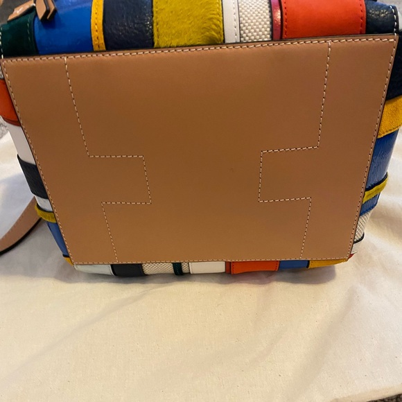 Tory Burch Half Moon Balloon Striped Satchel - Picture 6 of 14
